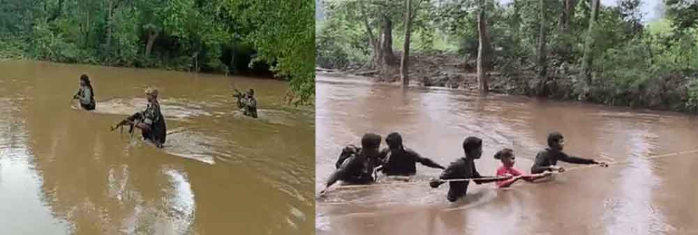 छत्तीसगढ़-सुकमा के नक्सल प्रभावित इलाके में बाढ़ से 12 ग्रामीणों का रेस्क्यू