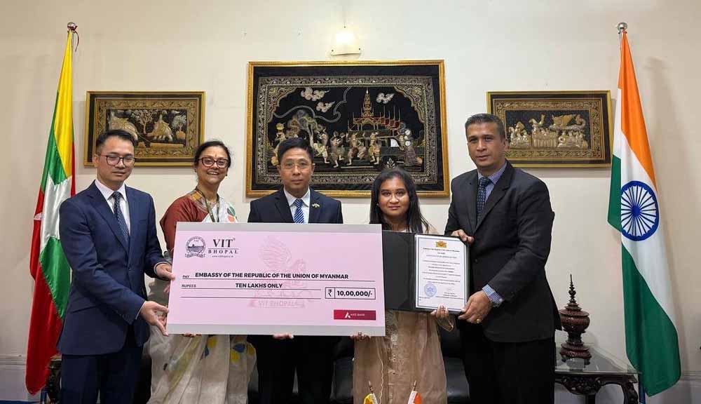 म्यांमार भूकंप राहत कार्यों के लिए वीआईटी भोपाल का मानवीय सहयोग